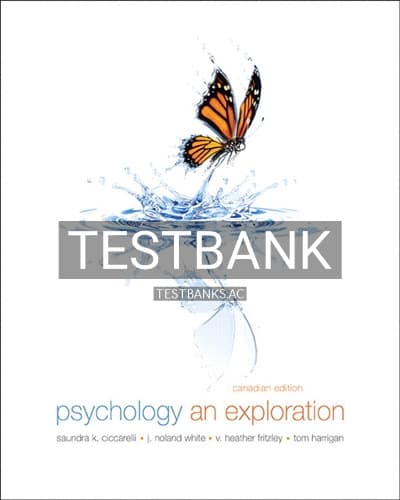 Test Bank for Psychology An Exploration 1st Edition by Ciccarelli cover