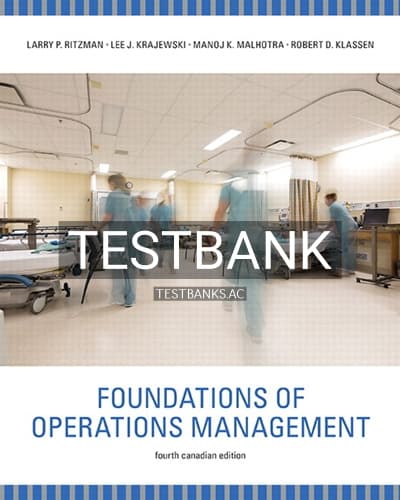 Test Bank for Foundations of Operations Management 4th Edition by Ritzman cover
