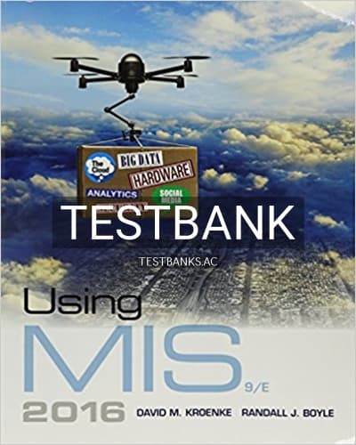 Cover for Test Bank for Using MIS 9th Edition by Kroenke