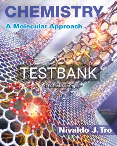 Test Bank for Chemistry A Molecular Approach 4th Edition by Tro cover