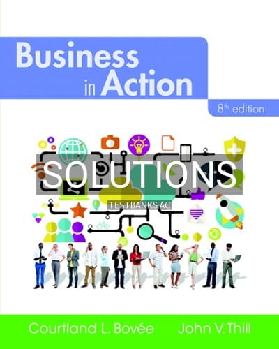 Solutions for Business in Action 8th Edition by Bovee cover