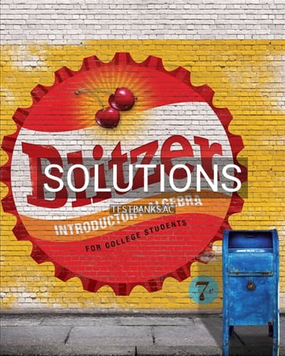 Solutions for Introductory Algebra for College Students 7th Edition by Blitzer cover
