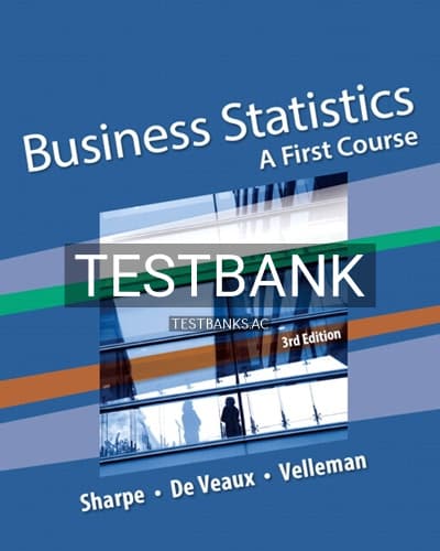 Test Bank for Business Statistics A First Course 3rd Edition by Sharpe cover