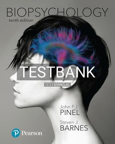 Test Bank for Biopsychology 10th Edition by Pinel cover
