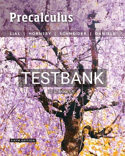 Test Bank for Precalculus 6th Edition by Lial cover