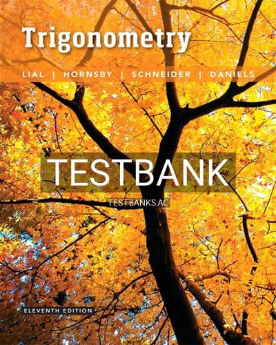Cover for Test Bank for Trigonometry 11th Edition by Lial