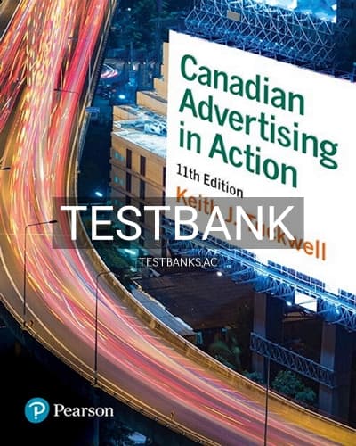 Test Bank for Canadian Advertising in Action 11th Edition by Tuckwell cover