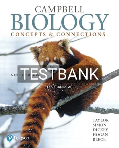 Test Bank for Campbell Biology Concepts and Connections 9th Edition by Taylor cover