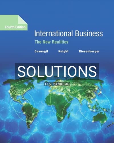 Solutions for International Business The New Realities 4th Edition by Cavusgil cover
