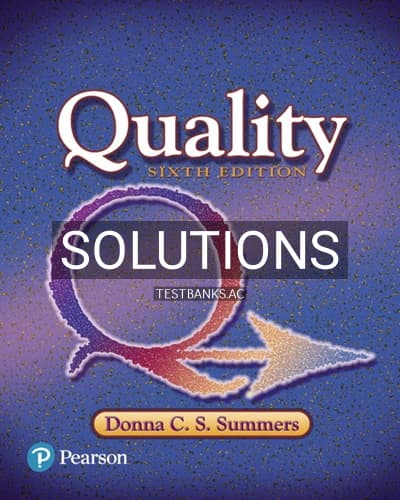 Solutions for Quality 6th Edition by Summers cover