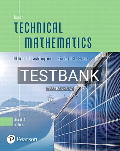 Test Bank for Basic Technical Mathematics 11th Edition by Washington cover