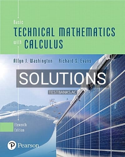 Solutions for Basic Technical Mathematics with Calculus 11th Edition by Washington cover