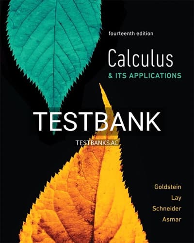 Test Bank for Calculus and Its Applications 14th Edition by Goldstein cover