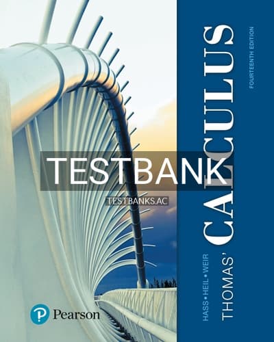 Cover for Test Bank for Thomas Calculus 14th Edition by Hass