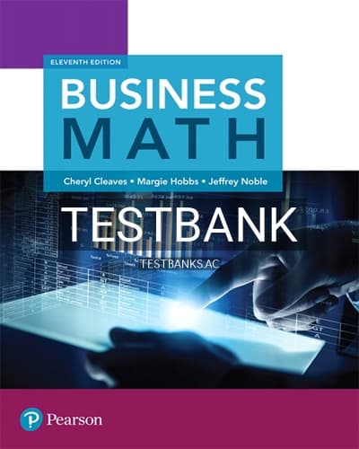 Test Bank for Business Math 11th Edition by Cleaves cover