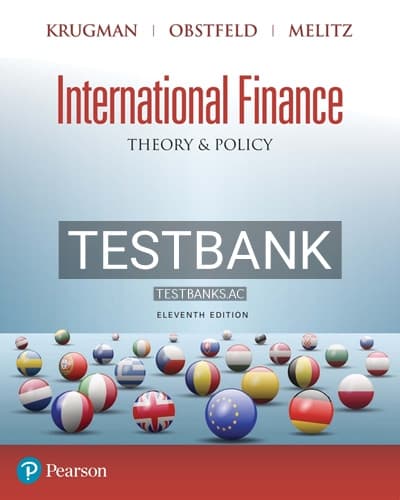 Test Bank for International Finance Theory and Policy 11th Edition by Krugman cover