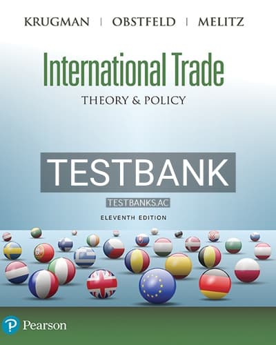 Test Bank for International Trade Theory and Policy 11th Edition by Krugman cover
