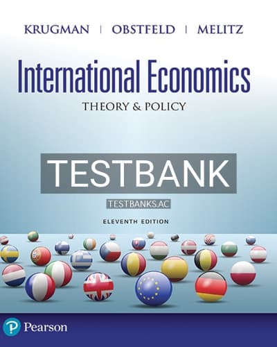 Test Bank for International Economics Theory and Policy 11th Edition by Krugman cover