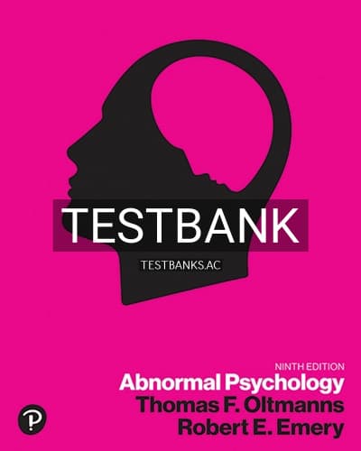 Cover for Test Bank for Abnormal Psychology 9th Edition by Oltmanns