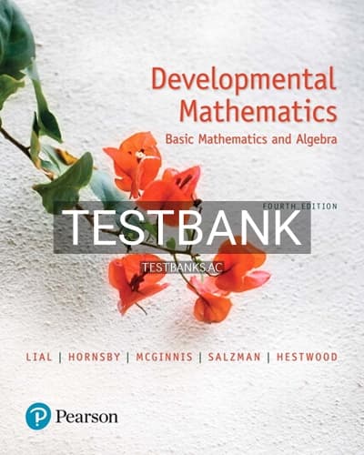 Test Bank for Developmental Mathematics Basic Mathematics and Algebra 4th Edition by Lial cover