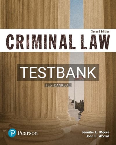 Test Bank for Criminal Law 2nd Edition by Moore cover