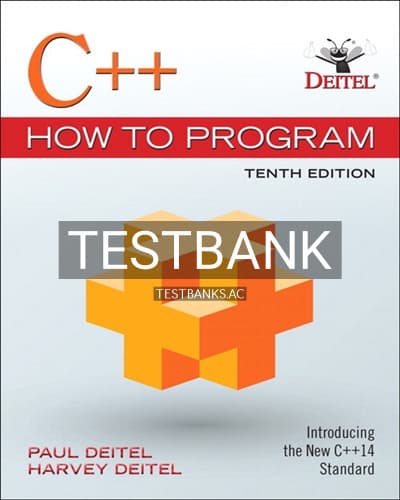 Test Bank for C++ How to Program 10th Edition by Deitel cover