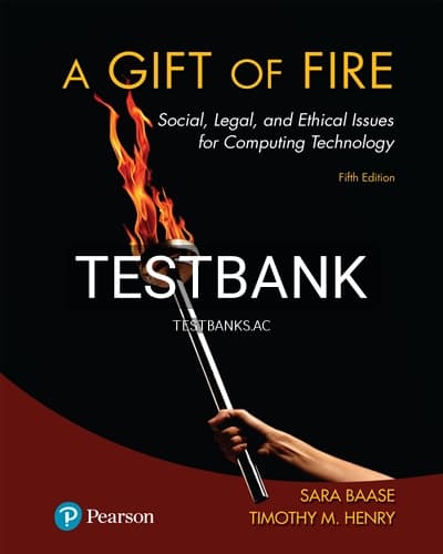 Test Bank for Gift of Fire 5th Edition by Baase cover