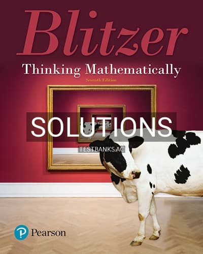 Solutions for Thinking Mathematically 7th Edition by Blitzer cover