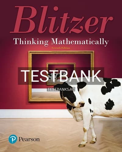 Cover for Test Bank for Thinking Mathematically 7th Edition by Blitzer