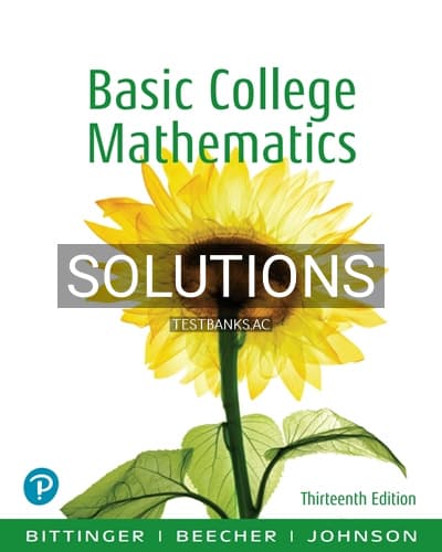 Solutions for Basic College Mathematics 13th Edition by Bittinger cover