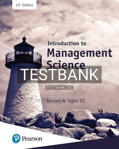 Test Bank for Introduction to Management Science 13th Edition by Taylor cover