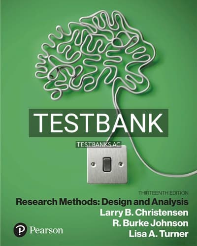 Test Bank for Research Methods Design and Analysis 13th Edition by Christensen cover