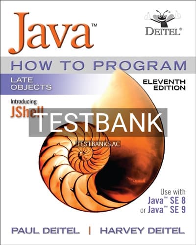 Test Bank for Java How To Program Late Objects 11th Edition by Deitel cover