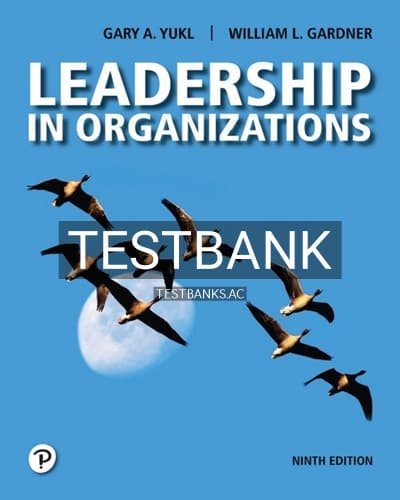Test Bank for Leadership in Organizations 9th Edition by Yukl cover