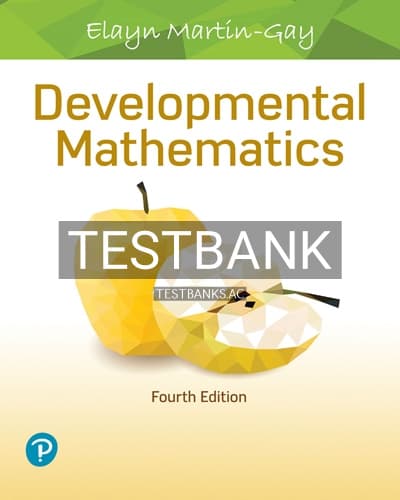 Test Bank for Developmental Mathematics 4th Edition by Martin Gay cover