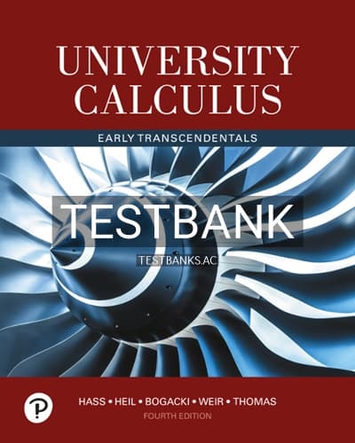 Cover for Test Bank for University Calculus Early Transcendentals 4th Edition by Hass