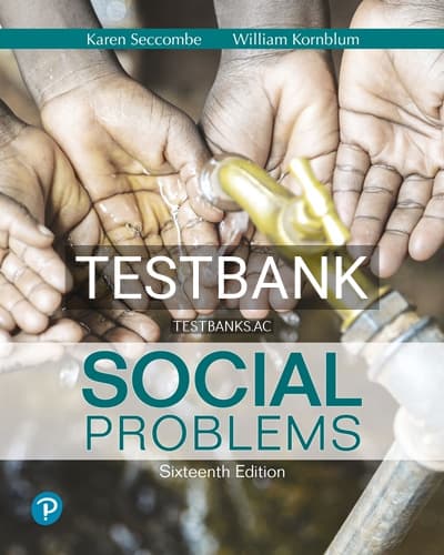 Test Bank for Social Problems 16th Edition by Seccombe cover