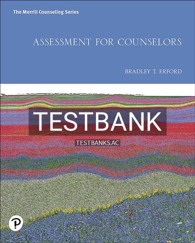 Cover for Test Bank for Assessment for Counselors 1st Edition by Erford