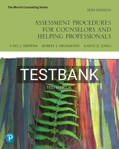 Cover for Test Bank for Assessment Procedures for Counselors and Helping Professionals 9th Edition by Sheperis