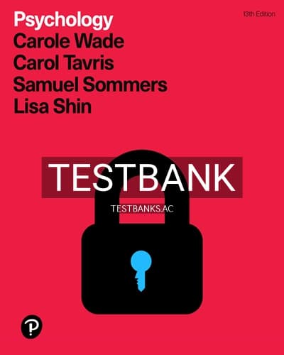 Test Bank for Psychology 13th Edition by Wade cover