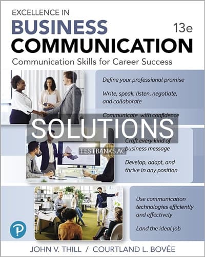 Solutions for Excellence in Business Communication 13th Edition by Thill cover
