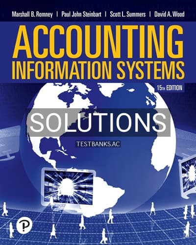 Cover for Solutions for Accounting Information Systems 15th Edition by Romney