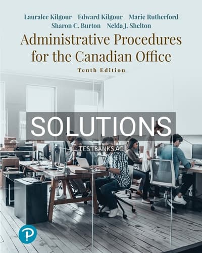 Cover for Solutions for Administrative Procedures for the Canadian Office 10th Edition by Kilgour