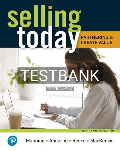 Test Bank for Selling Today 8th Edition by Manning cover