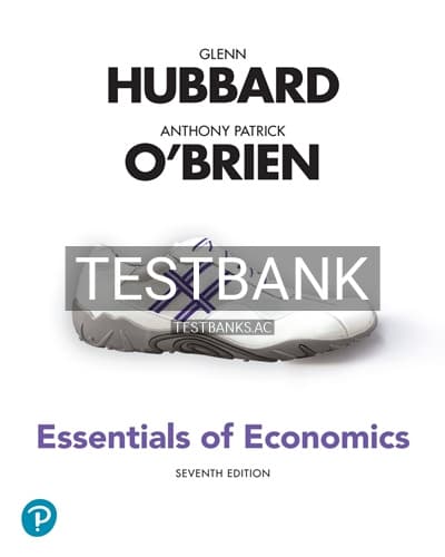 Test Bank for Essentials of Economics 7th Edition by Hubbard cover