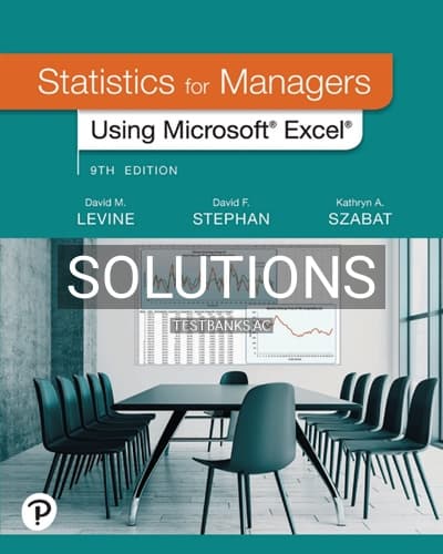 Solutions for Statistics for Managers Using Microsoft Excel 9th Edition by Levine cover