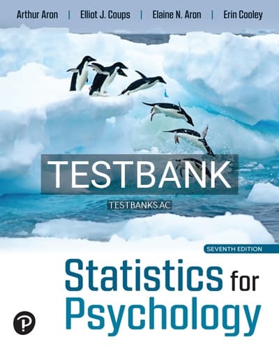 Test Bank for Statistics for Psychology 7th Edition by Aron cover