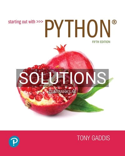 Solutions for Starting out with Python 5th Edition by Gaddis cover