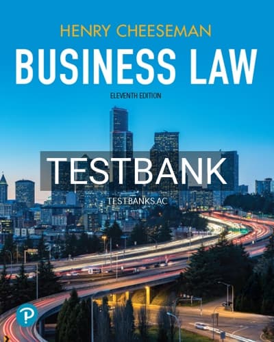 Test Bank for Business Law 11th Edition by Cheeseman cover