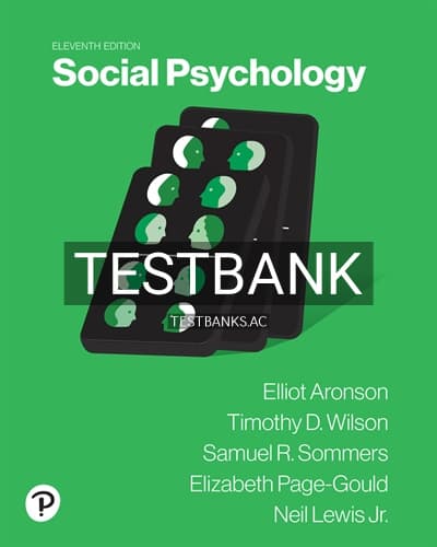 Test Bank for Social Psychology 11th Edition by Aronson cover